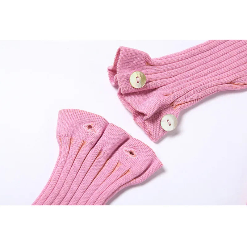 Irregular Pink Cardigan With Removable Layer For Women Soft Knit Top Modern