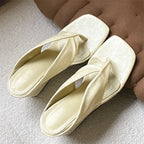 Square Toe Sandals With Wedges And Heels Elevated Flip Flop Style