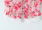 Boho Floral Print 2 Pieces Skirts Set Holiday Summer Women Sexy Backless Halter Top + Mini Skirt