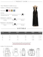 Sheer Halter Gown With Chain Detailing Backless Sleeveless