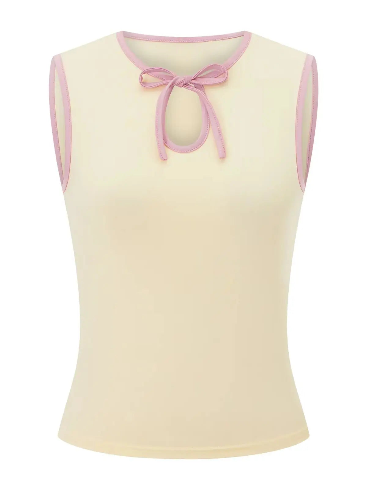 Sleeveless Tie Up Cutout Tank Top Cropped Camis