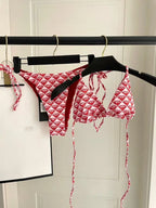 Elevated Color Block Swimsuit With Delicate Suspender Straps For Effortless Beach Vibes