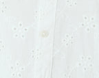 White Embroidered Lace V Neck Mini Dress With Hollow Out Detail And Back Zipper Closure