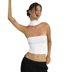 Strapless Cropped With Slim Fit Tube Halter Top