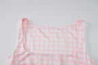 Square Collar Plaid Tank Top Sleeveless