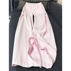 Retro High Waist Wide Leg Denim Cotton Jeans For Women