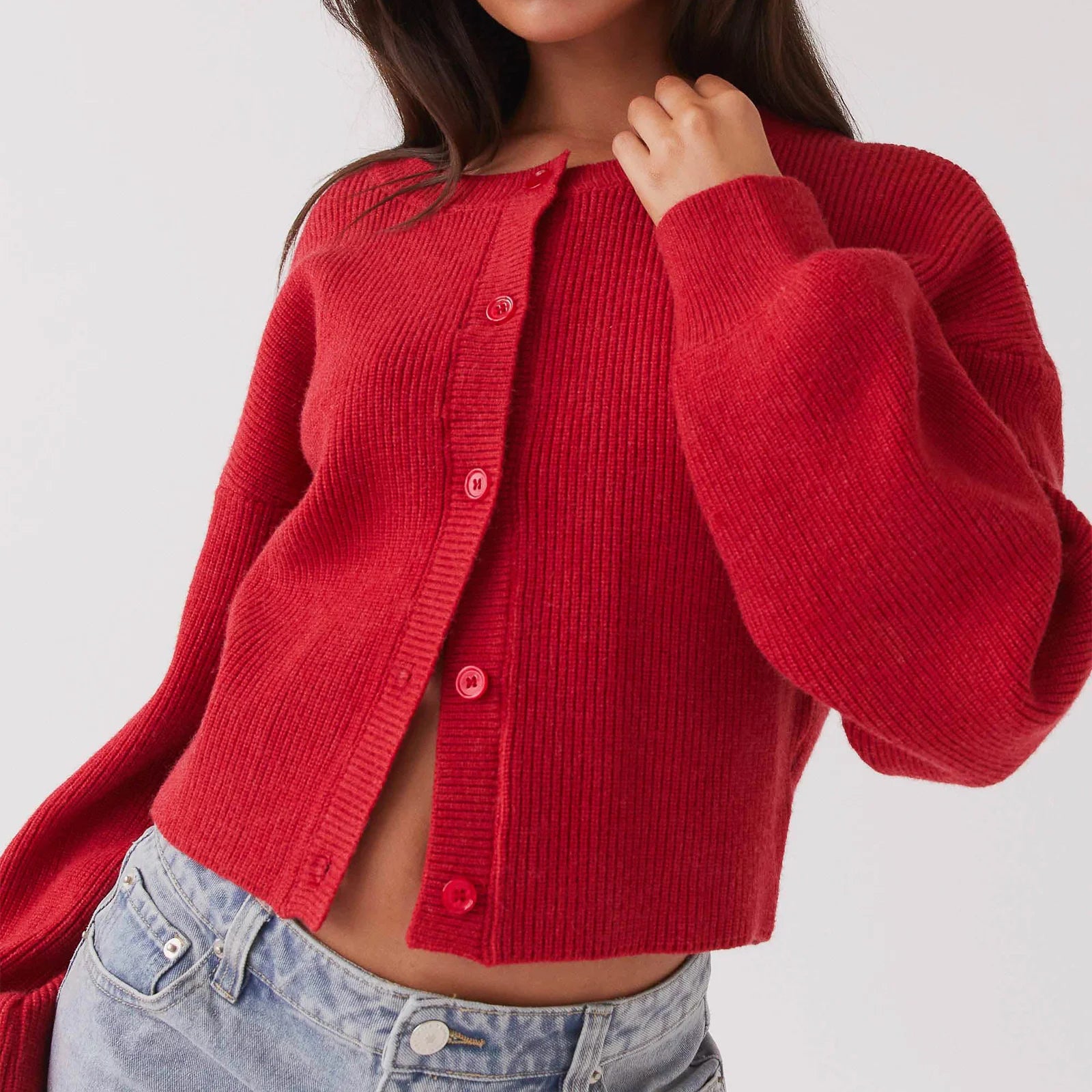 Cozy Loose Cardigan For Women With Open Stitch Knitwear