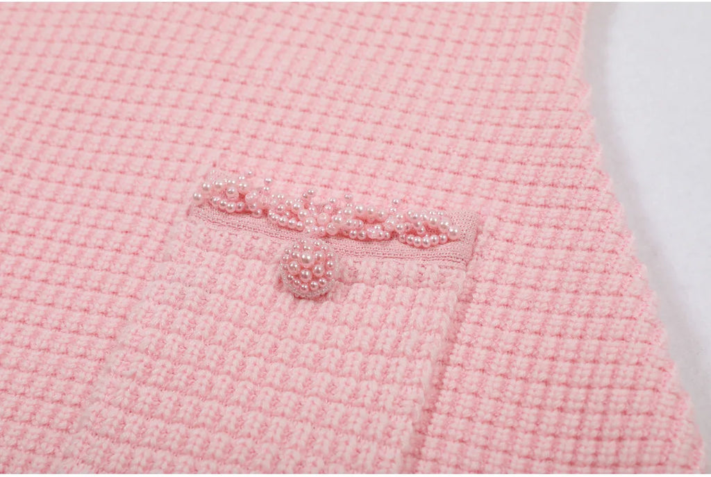 Beaded Knit A Line Dress
