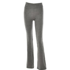 Ribbed Knit Two Piece Tracksuit Set With Hooded Crop Top And Elastic Zippered Pants