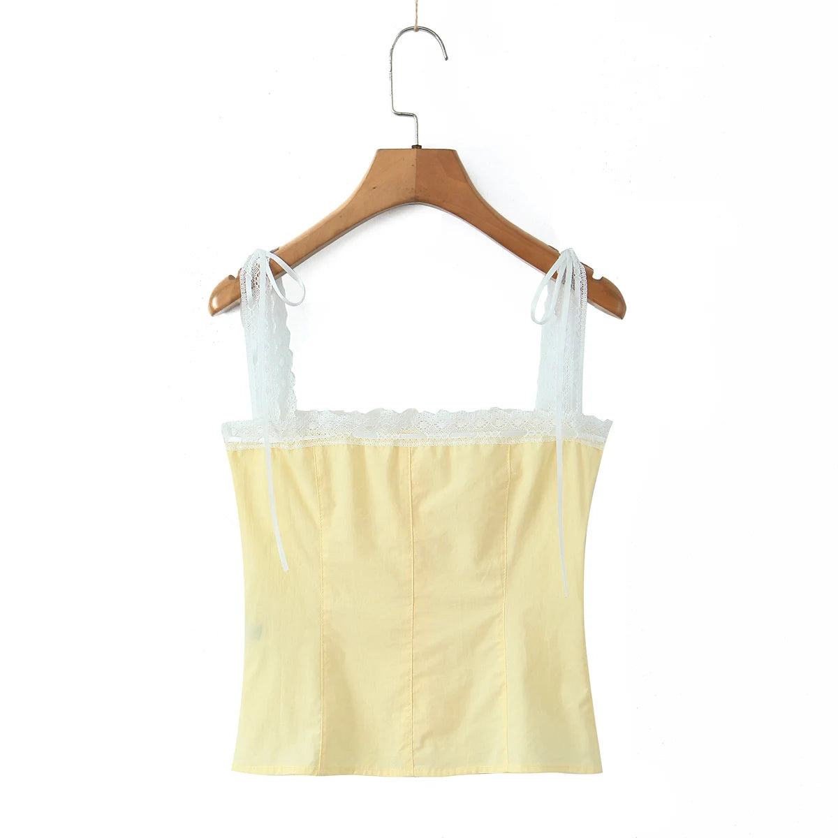 Golden Lace Ribbon Bow Corset Crop Top