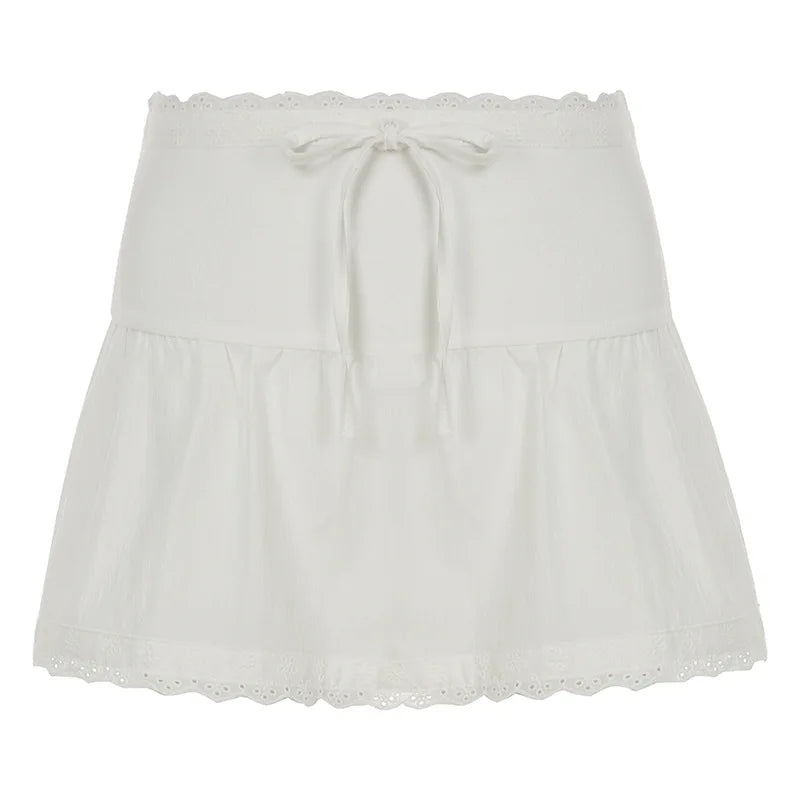 High Waist White Lace Cake Skirt Female Slim A l Skirt
