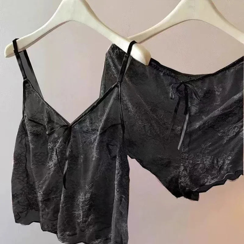 Sensual Lace See-Through Lingerie Set Delicate Sheer Bra And Panty Ensemble Boudoir Style