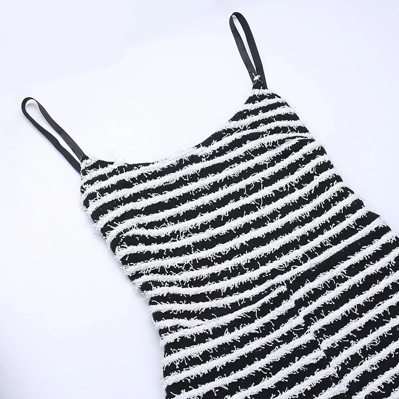 Backless Striped Jumpsuit With High Waist Flare Legs
