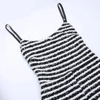 Backless Striped Jumpsuit With High Waist Flare Legs