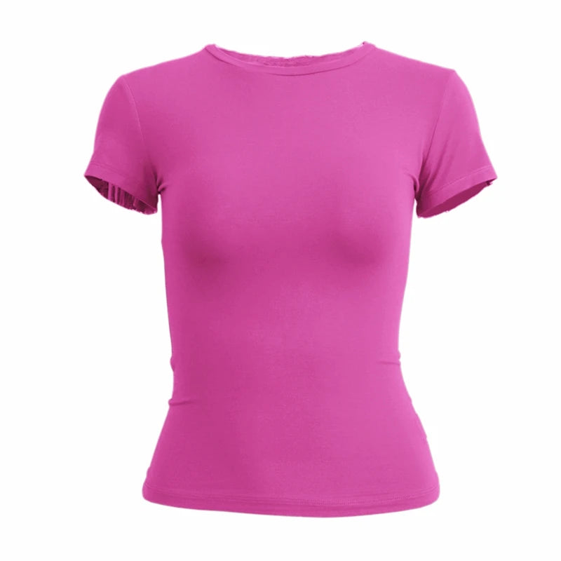 Slim Fit Knit Tee With O Neck