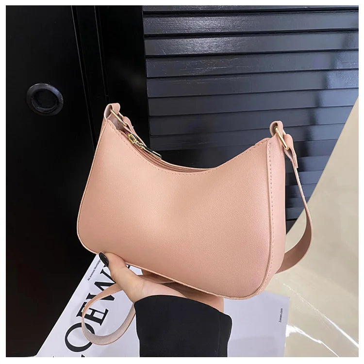 Solid Color Square Handbag Minimalist Crossbody Underarm Bag
