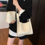 Women Stone Pattern Handbag Chic Shoulder Style Casual Messenger Versatile Bucket Wallet Included