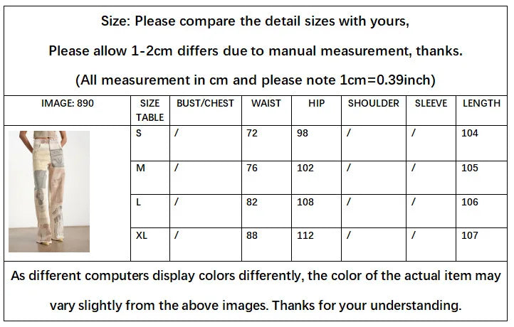 Women's Off White Wide Leg Jeans American Retro Loose Fit Printed Design Floor Length Denim Pants High Waist Trousers