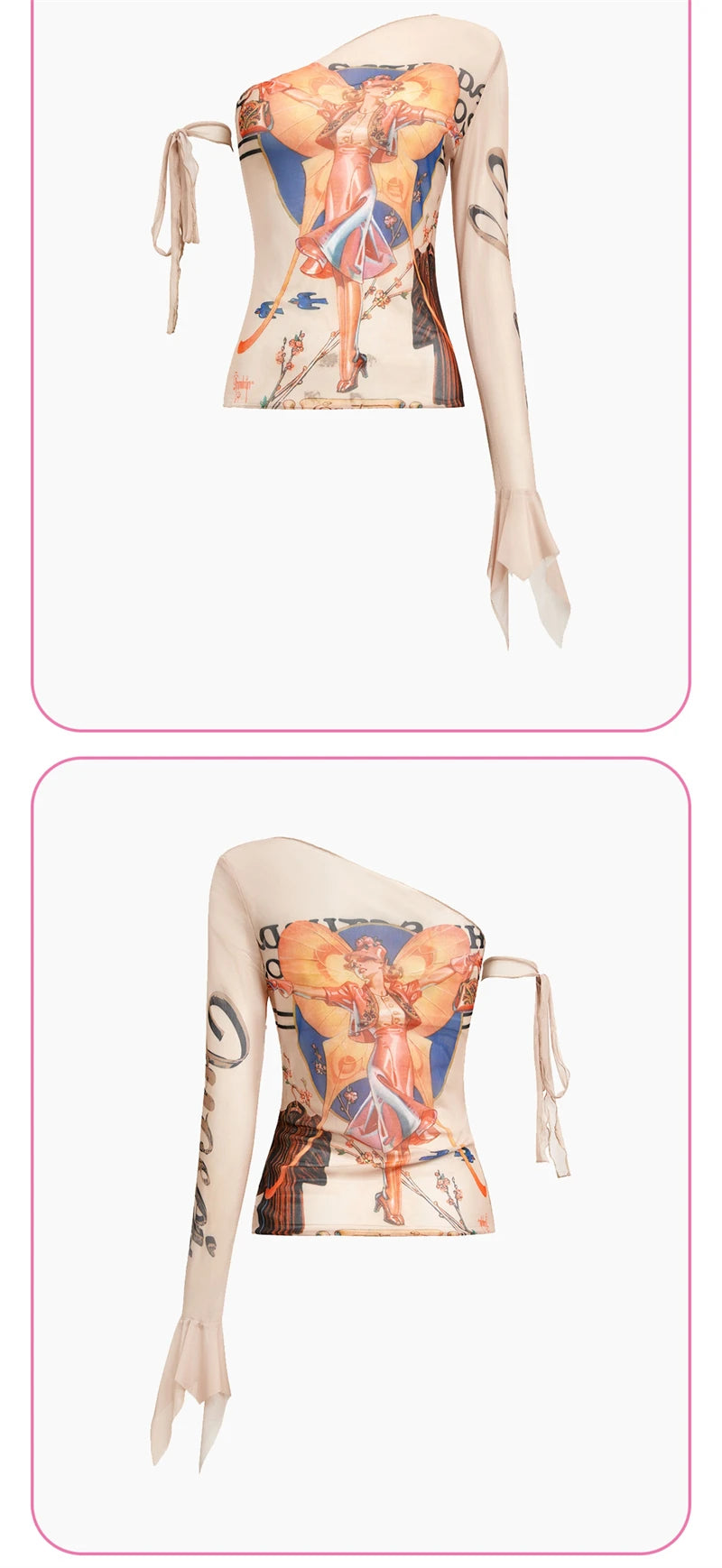 Harajuku Inspired Graphic Print Long Sleeve Tee For Women With Vintage Aesthetic