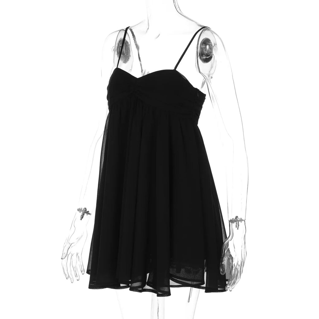Summer Style One-line Collar Lust Chiffon Dress