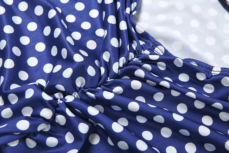 Polka Dot Halter Backless Two Piece Set
