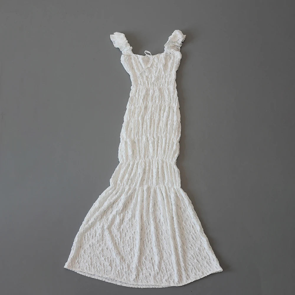 Elegant Maternity Pleated Maxi Gown With Flattering