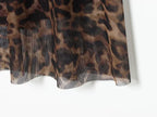 Vintage Leopard Print Mesh Long Skirt With Empire Waist Flowy Tulle