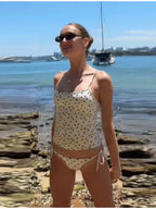 Retro Polka Dot Tankini Set Minimalist Vintage Top Bikini Bottom