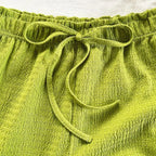 Verdant Cami Set With Drawstring Top And Elastic Waist Shorts In Soft Knit Fabric