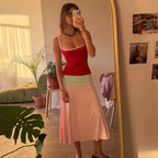 Colorful Spaghetti Strap Maxi Dress Slim Backless Sundress