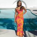 Backless Dress With Spaghetti Strap And V Neck