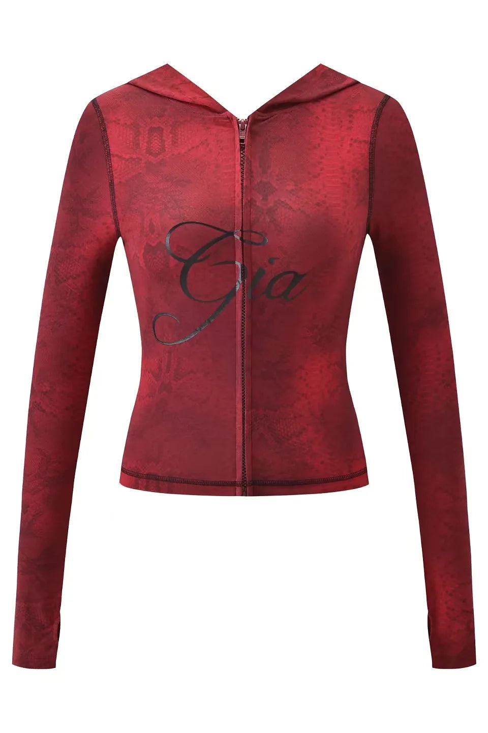 Two Piece Slim Fit Letter Print Hooded Zipper Jacket And Pants Set Open Thread Design