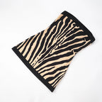 Backless Zebra Striped Strapless A Line Bodycon Mini Dress