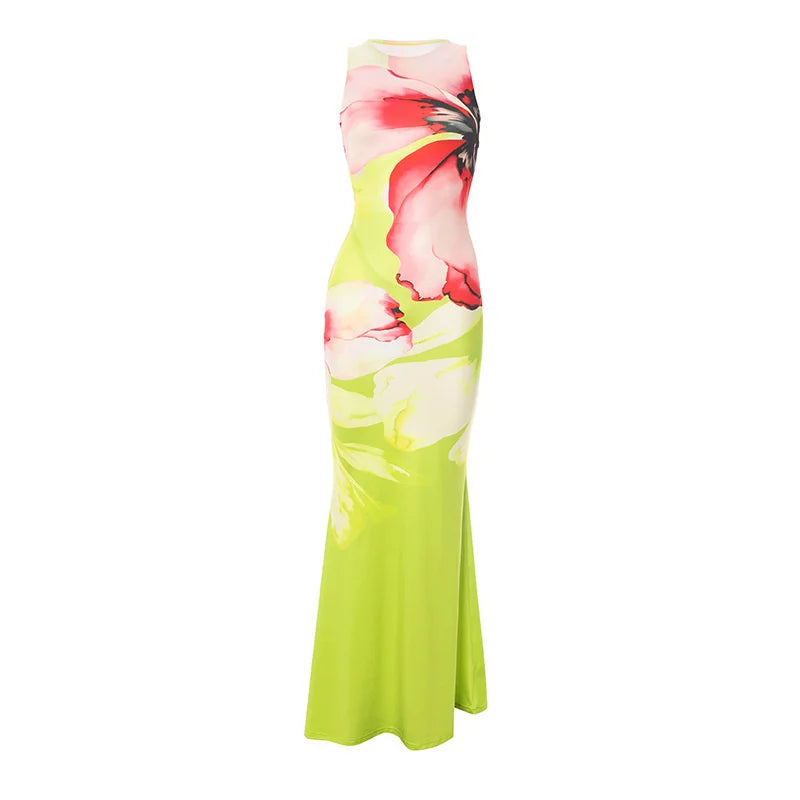 Floral Sleeveless Maxi Dress