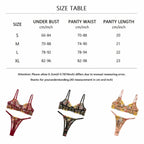 Floral Sheer Embroidery Lingerie Set With Underwire Push Up Bra And Panty Two Piece