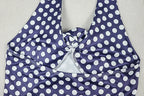 Polka Dot Print Halter Neck Crop Top And Floral Accent Two Piece Set