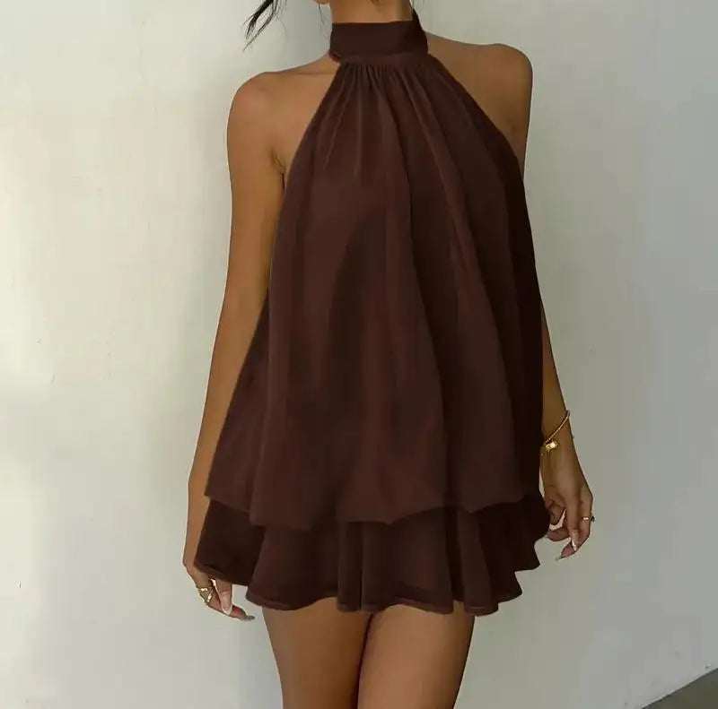 Backless Halter For Women Elegant Mini Dress
