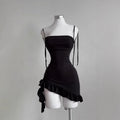Sexy Sleelveless Backless Mini Ruffle Dress