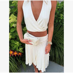 Elegant Asymmetrical A Line Midi Skirt High Waisted Pleated