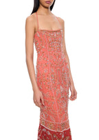 Elegant Crystal Beaded Tiered A Line Floor Length Prom Gown With Detachable Shawl Evening Dress