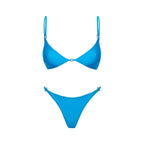 Blue Push Up Bikini Set For Women Adjustable Straps Flattering Silhouette Boutique Swimwear