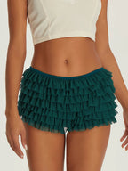 Breathable Solid Color Ruffles Boxer Briefs With Bow