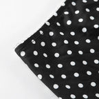 Black Polka Dot Print Midi Skirt With Low Waist Lightweight Knit