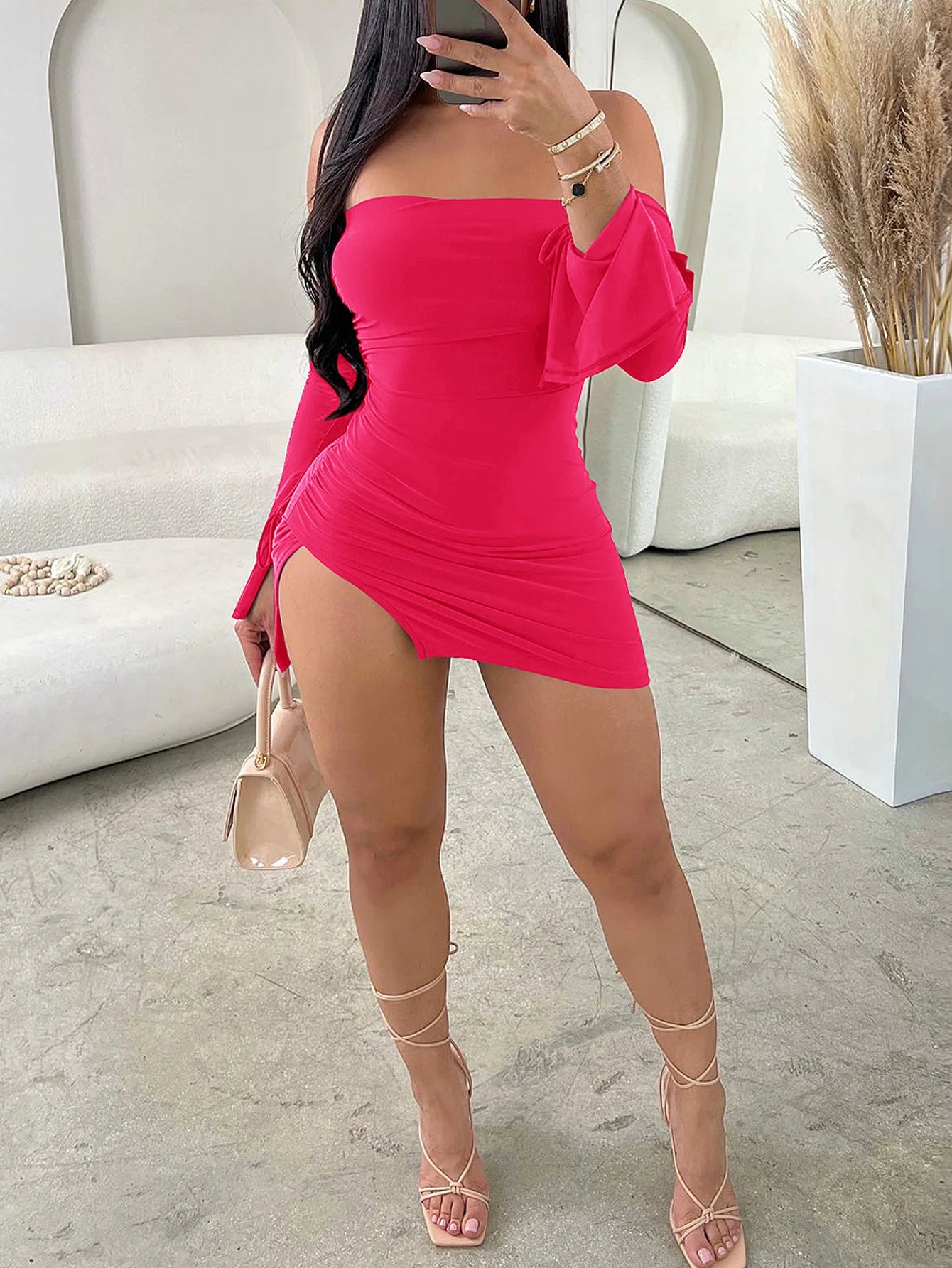 Strapless Backless Mini Dress In Bodycon Silhouette