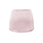 Hot Girl Spicy Two-Piece  Retro Polka Dot Necktie Top Satin High Waist Short Skirt Set