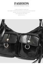 Urban Minimalist Women's Shoulder Bag in PU Leather With Zipper