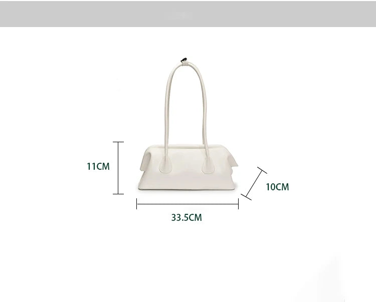 Underarm Bag Solid Color PU Shoulder Handbag