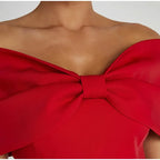 Bow Strapless Mini Backless Bodycon Dress