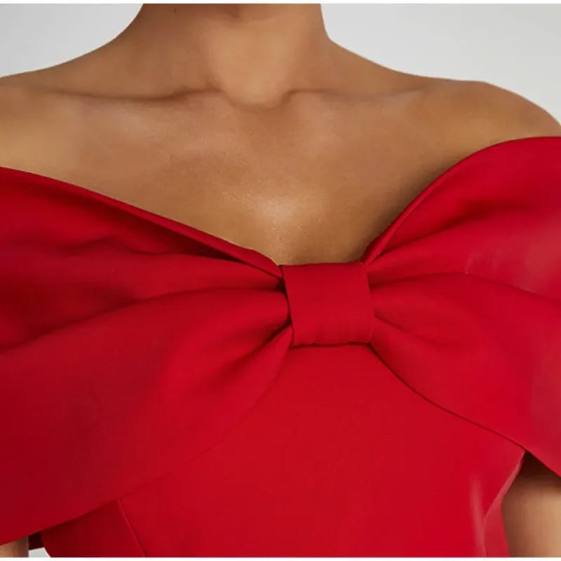 Bow Strapless Mini Backless Bodycon Dress