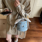 Sweet Butterfly Denim Mini Crossbody Bag